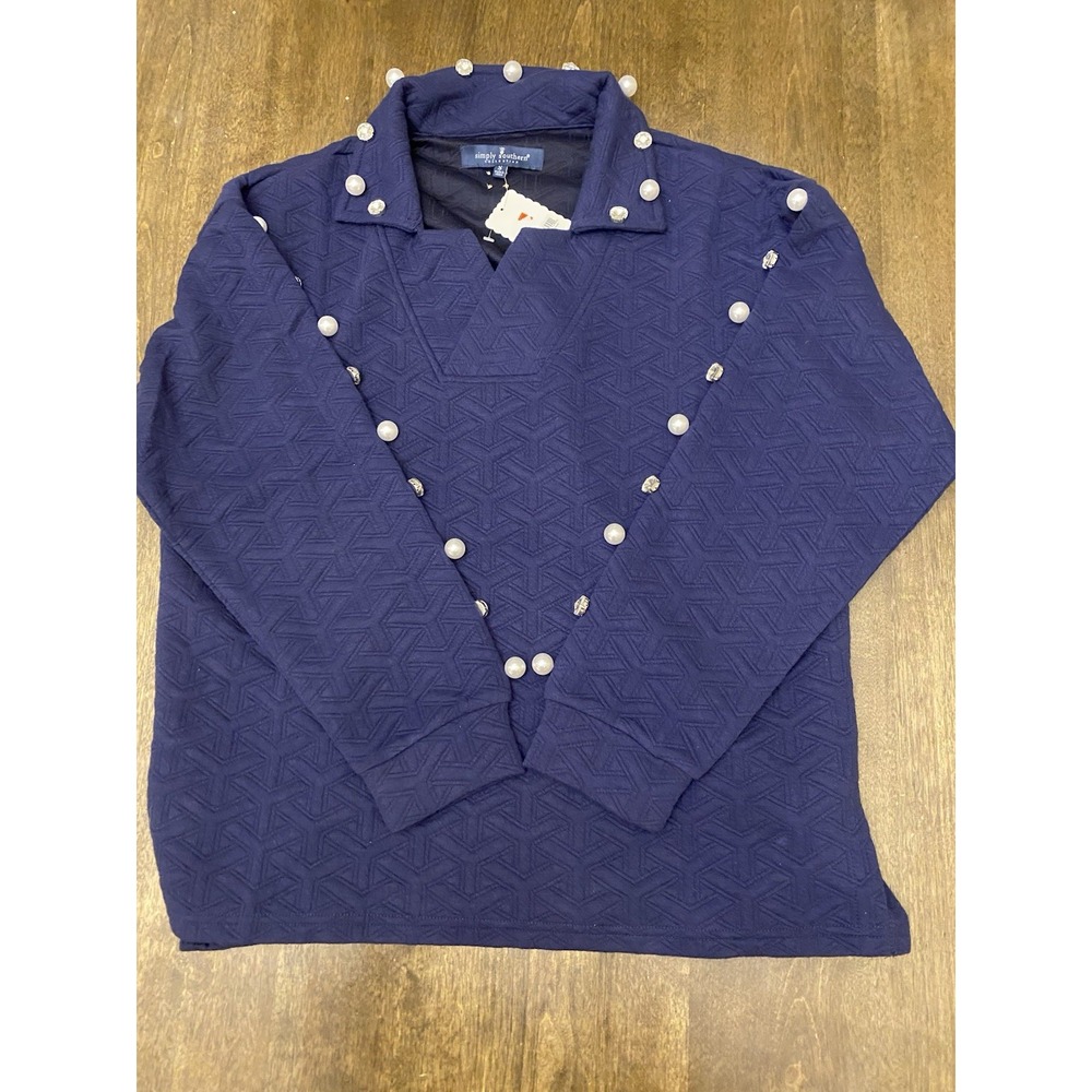 Simply Southern Sweater Women's Blue Size Small Oversized - Picture 1 of 5